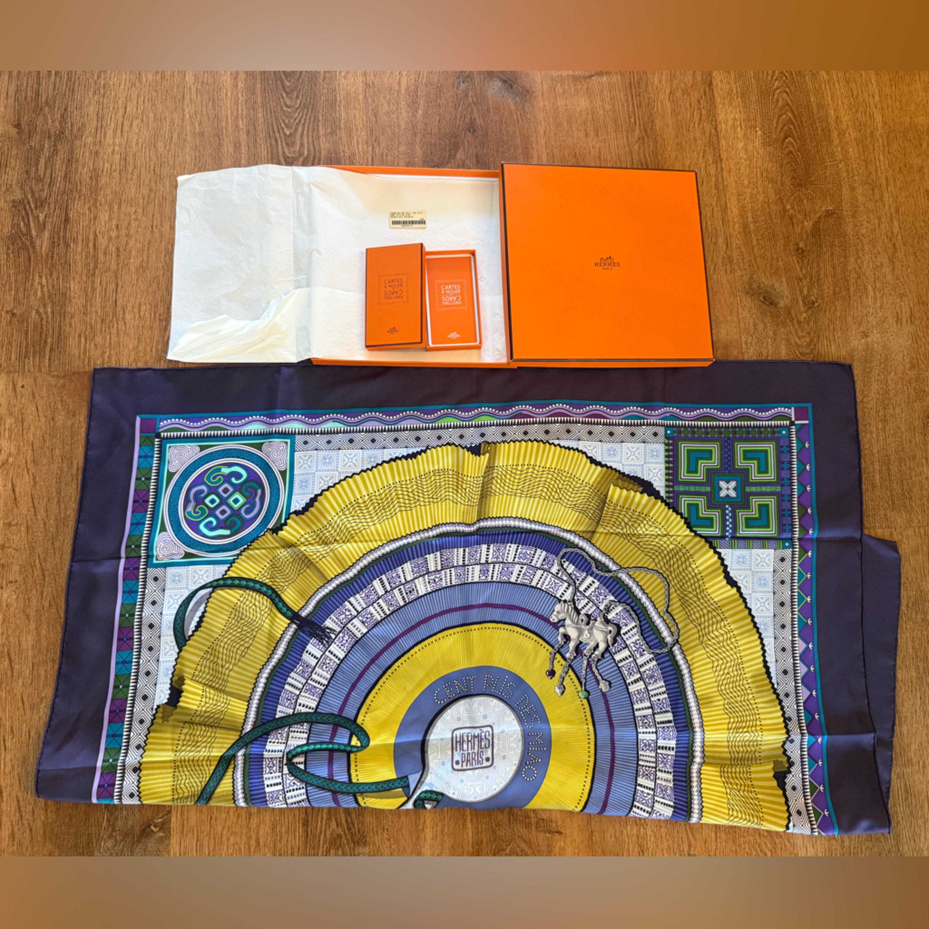 Lnwt: Hermes 90 Silk Scarf With Box And Tag